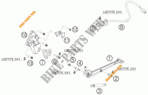 DESCANSO LATERAL / CENTRAL para KTM 1190 RC8 WHITE 2009
