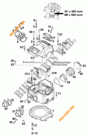 CABEÇA DE MOTOR TRASEIRA para KTM 620 SC SUPER-MOTO 2000
