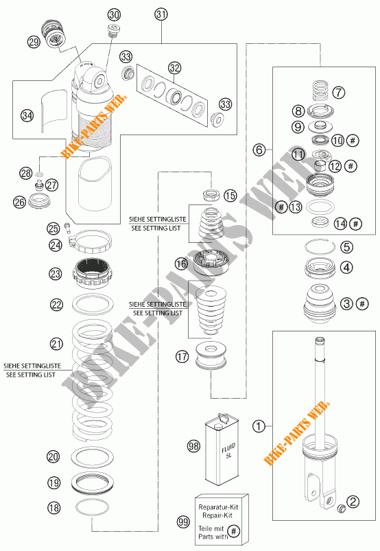 AMORTECEDOR (PEÇAS) para KTM 450 SMR 2014