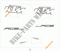 ADESIVOS para KTM 1190 RC8 WHITE 2009