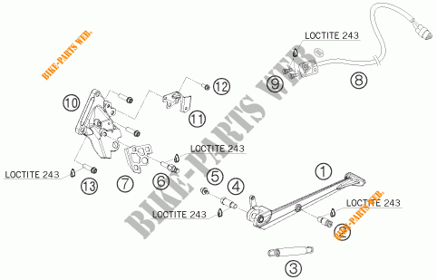 DESCANSO LATERAL / CENTRAL para KTM 1190 RC8 WHITE 2009