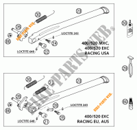 DESCANSO LATERAL / CENTRAL para KTM 520 MXC RACING 2002