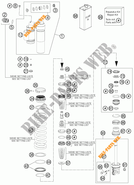 AMORTECEDOR (PEÇAS) para KTM 500 XC-W 2016