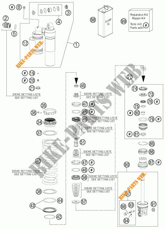 AMORTECEDOR (PEÇAS) para KTM 500 XC-W 2014