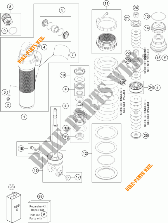 AMORTECEDOR (PEÇAS) para KTM 300 XC-W 2017