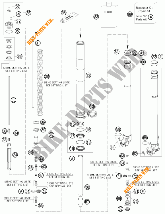FORQUETA (PEÇAS) para KTM 300 XC-W 2015