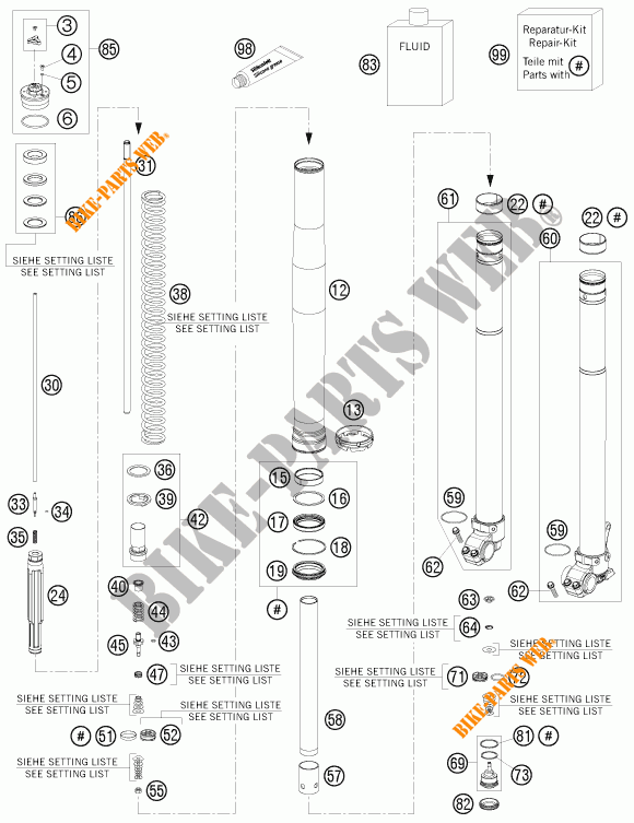 FORQUETA (PEÇAS) para KTM 300 XC-W 2014