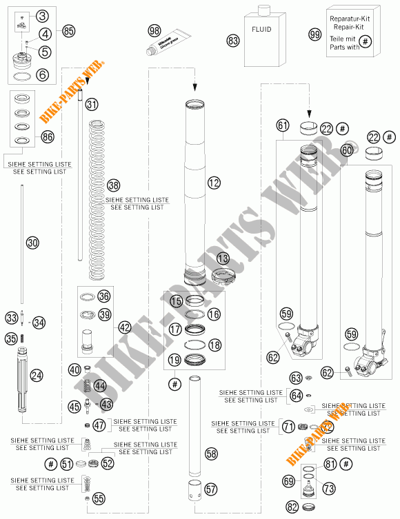 FORQUETA (PEÇAS) para KTM 300 XC-W 2012
