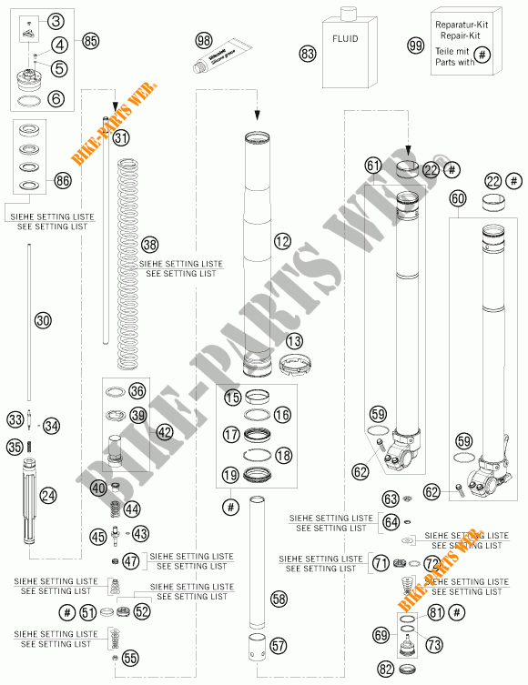 FORQUETA (PEÇAS) para KTM 250 XCF-W 2015