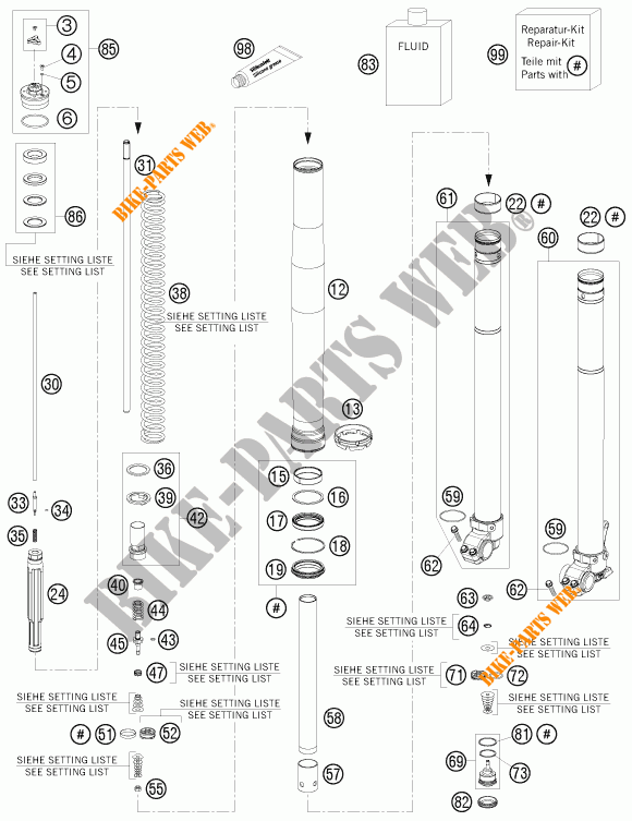 FORQUETA (PEÇAS) para KTM 250 XCF-W 2013