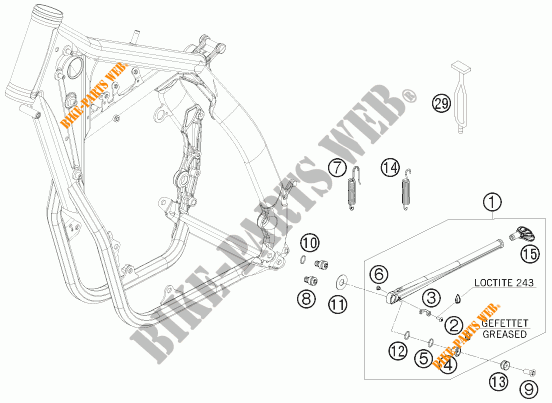 DESCANSO LATERAL / CENTRAL para KTM 450 XC-W 2009