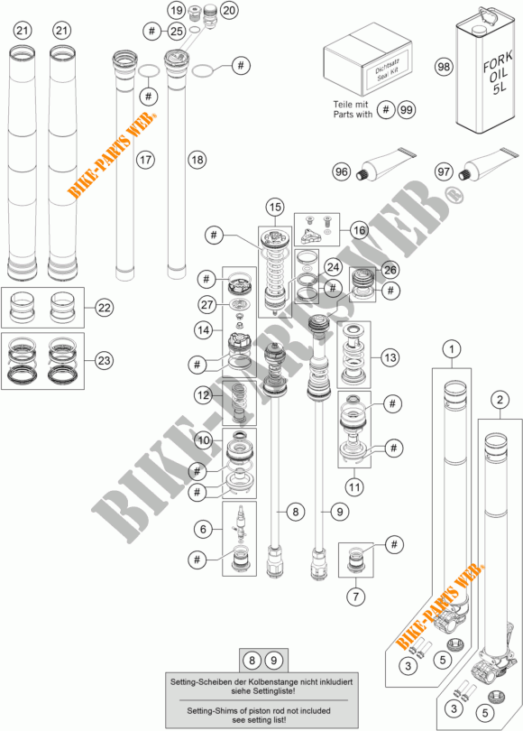 FORQUETA (PEÇAS) para KTM 450 XC-F 2018
