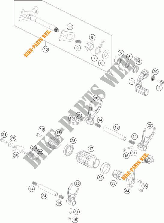 SELECTOR VELOCIDADES para KTM 450 XC-F 2018