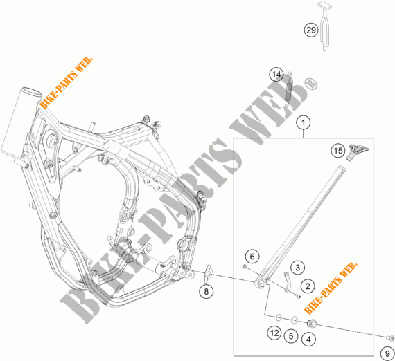 DESCANSO LATERAL / CENTRAL para KTM 450 XC-F 2016
