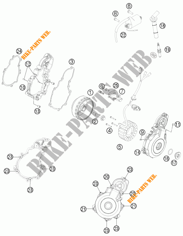 IGNIÇÃO para KTM 350 XCF-W SIX DAYS 2015