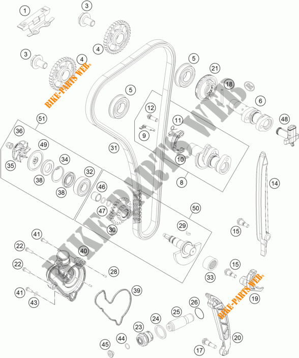 DISTRIBUIÇÃO para KTM 350 XCF-W 2015