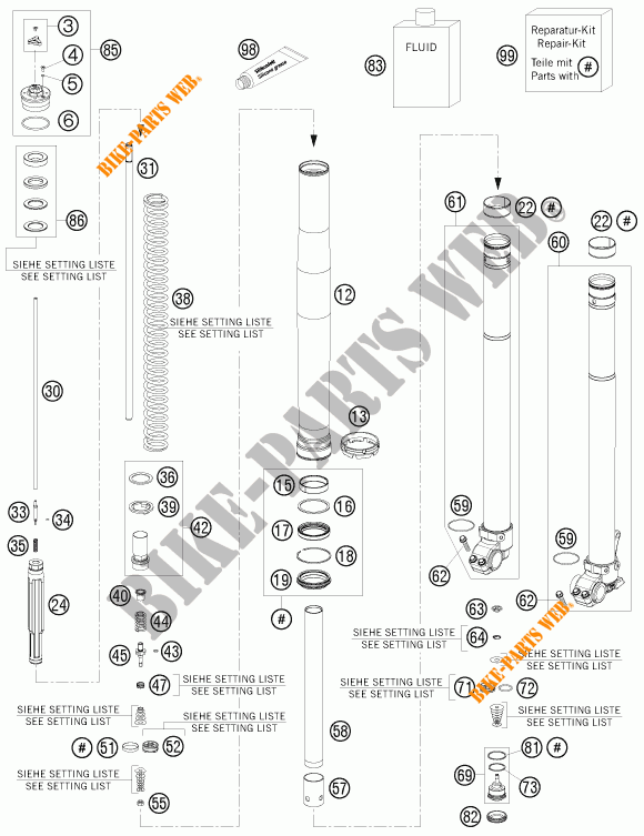 FORQUETA (PEÇAS) para KTM 350 XCF-W 2015