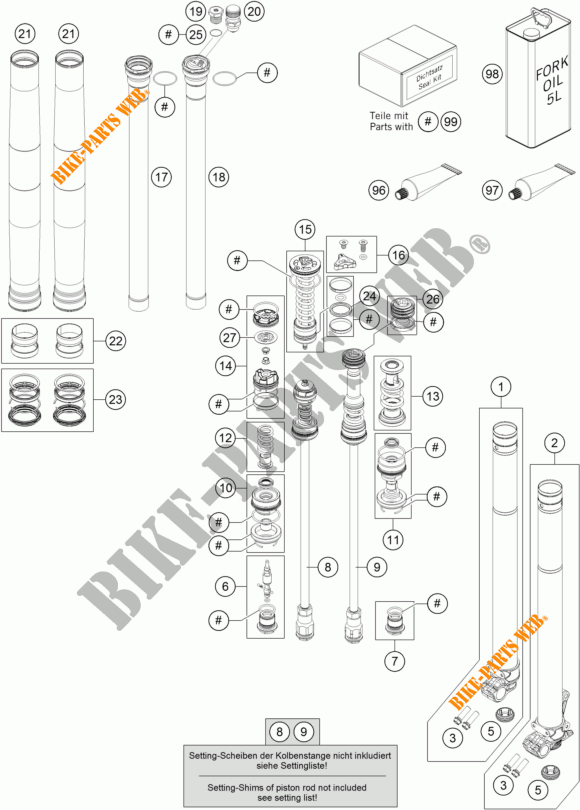 FORQUETA (PEÇAS) para KTM 350 XC-F 2018