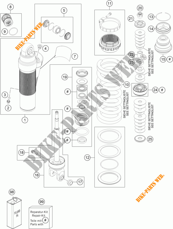 AMORTECEDOR (PEÇAS) para KTM 250 XC-W 2017