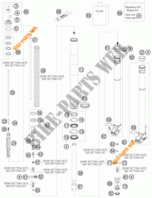 FORQUETA (PEÇAS) para KTM 250 XC-W 2015
