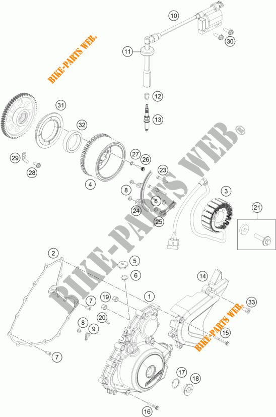 IGNIÇÃO para KTM RC 390 BLACK 2018