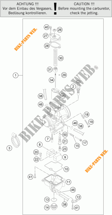 CARBURADOR para KTM FREERIDE 250 R 2016