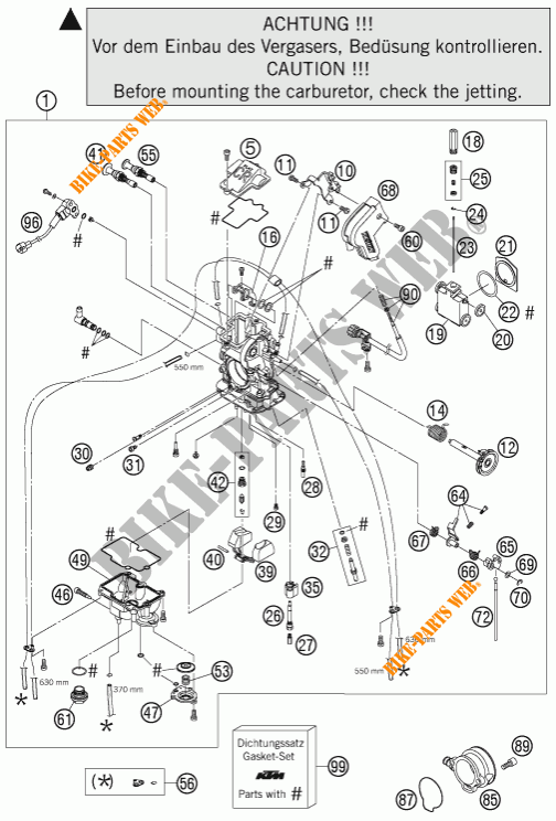 CARBURADOR para KTM 625 SXC 2004