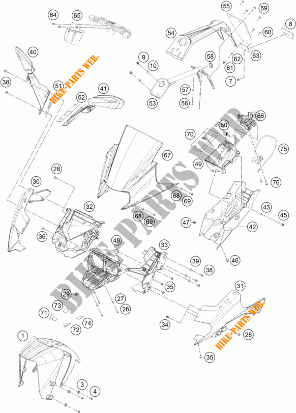 PLÁSTICOS para KTM RC 390 WHITE ABS 2017