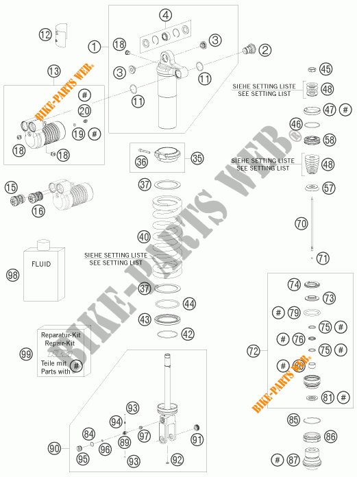 AMORTECEDOR (PEÇAS) para KTM 690 RALLY FACTORY REPLICA 2010