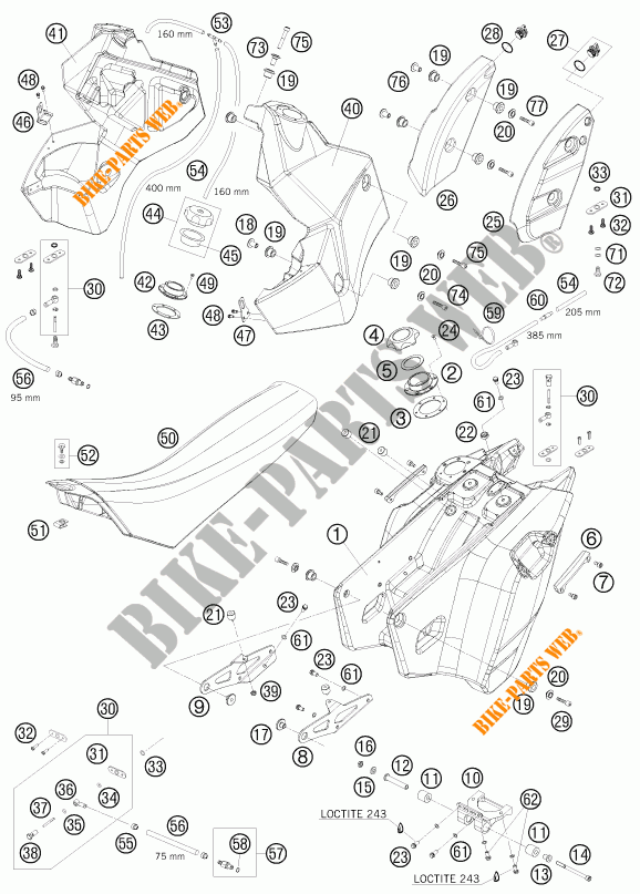 DEPÓSITO / BANCO para KTM 690 RALLY FACTORY REPLICA 2009