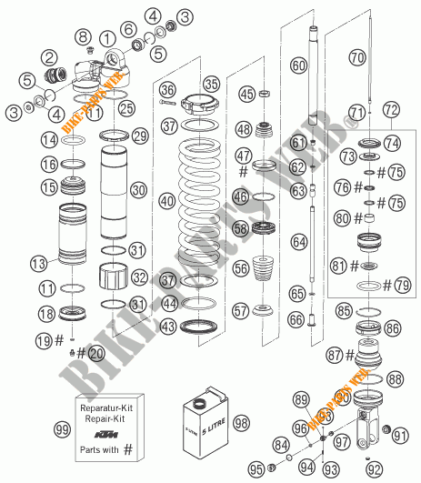 AMORTECEDOR (PEÇAS) para KTM 660 RALLY FACTORY REPLICA 2006