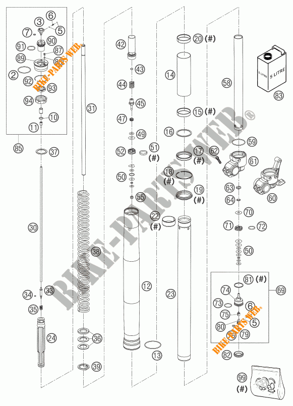 FORQUETA (PEÇAS) para KTM 660 RALLY FACTORY REPLICA 2003