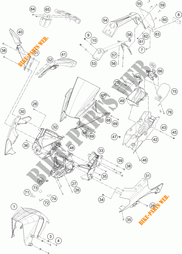 PLÁSTICOS para KTM RC 390 WHITE ABS 2016