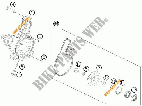 BOMBA DE ÁGUA para KTM RC 390 WHITE ABS 2015