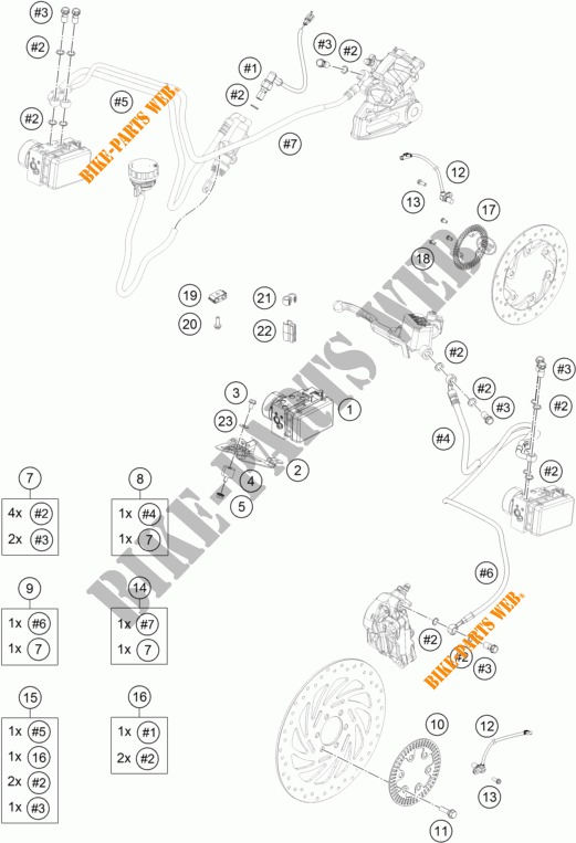 SISTEMA DE TRAVAGEM ABS para KTM RC 390 WHITE ABS 2015