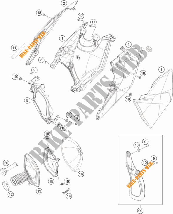 FILTRO AR para KTM 500 EXC-F 2018