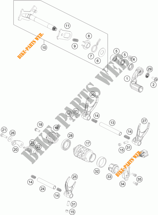 SELECTOR VELOCIDADES para KTM 500 EXC-F 2017