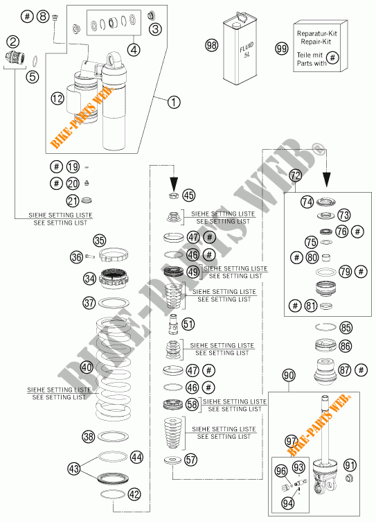 AMORTECEDOR (PEÇAS) para KTM 500 EXC 2015