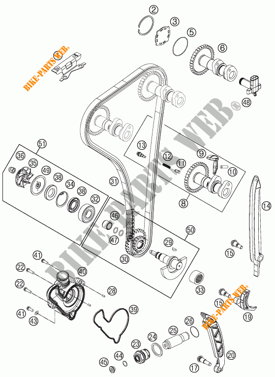 DISTRIBUIÇÃO para KTM 250 EXC-F 2016