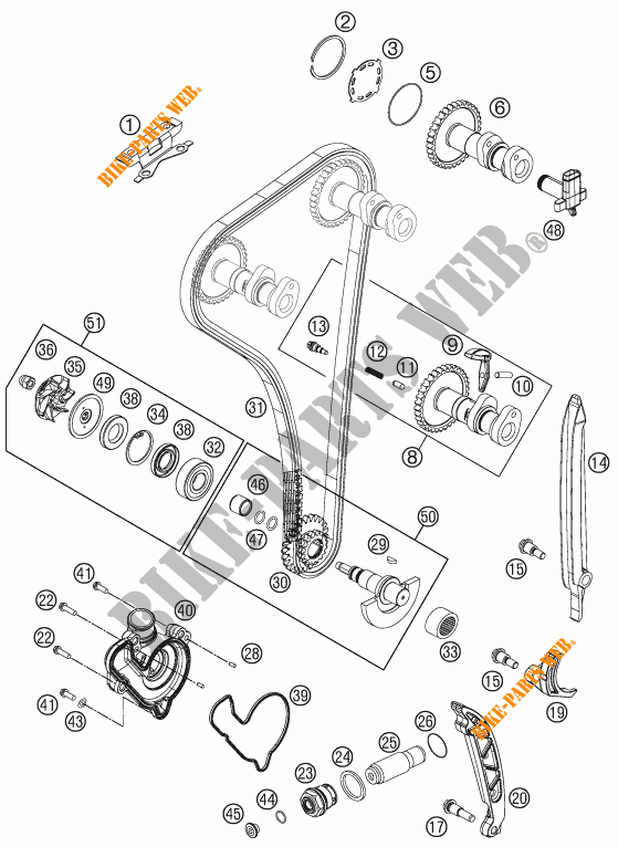 DISTRIBUIÇÃO para KTM 250 EXC-F 2015