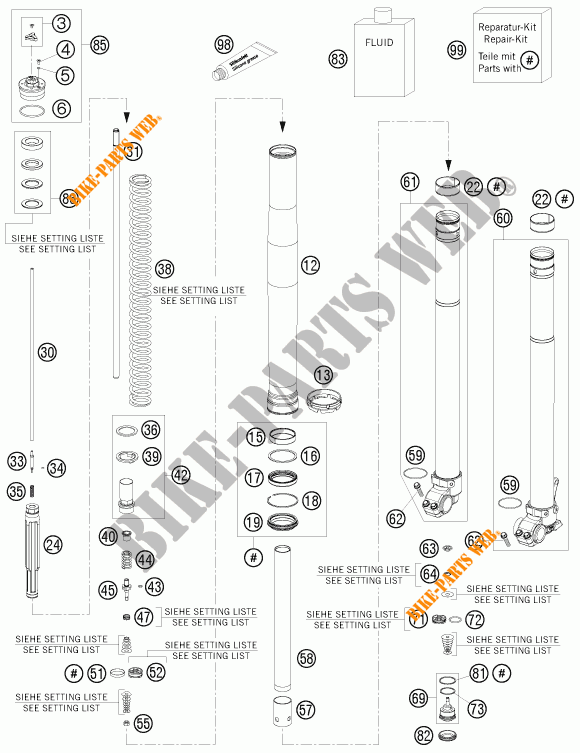 FORQUETA (PEÇAS) para KTM 250 EXC-F 2015