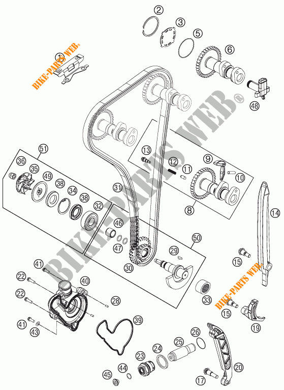 DISTRIBUIÇÃO para KTM 250 EXC-F 2014