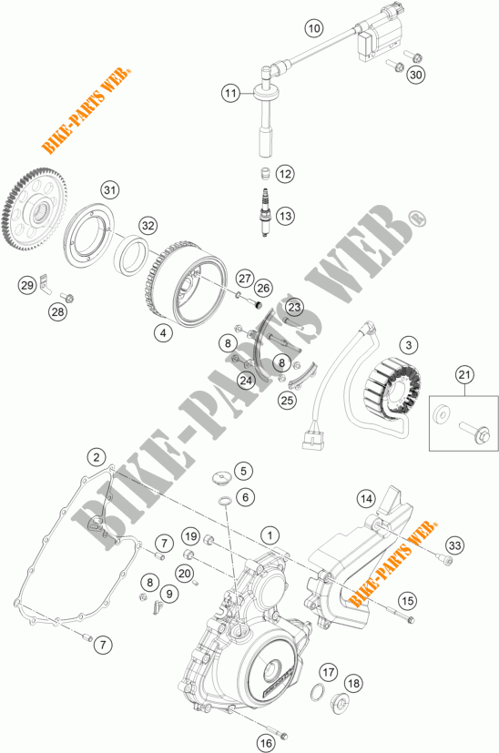 IGNIÇÃO para KTM RC 250 ORANGE 2017