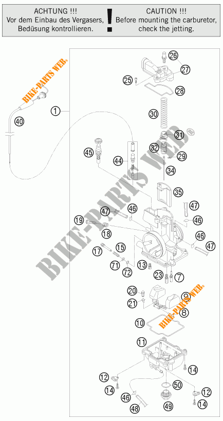 CARBURADOR para KTM 125 EXC SIX-DAYS 2011