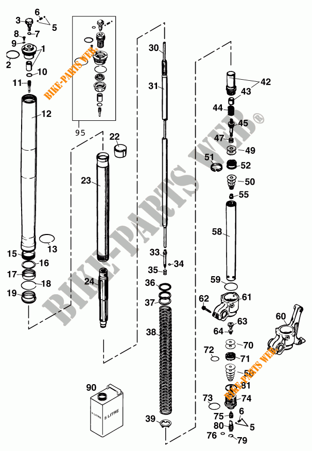 FORQUETA (PEÇAS) para KTM 125 EXC 2001