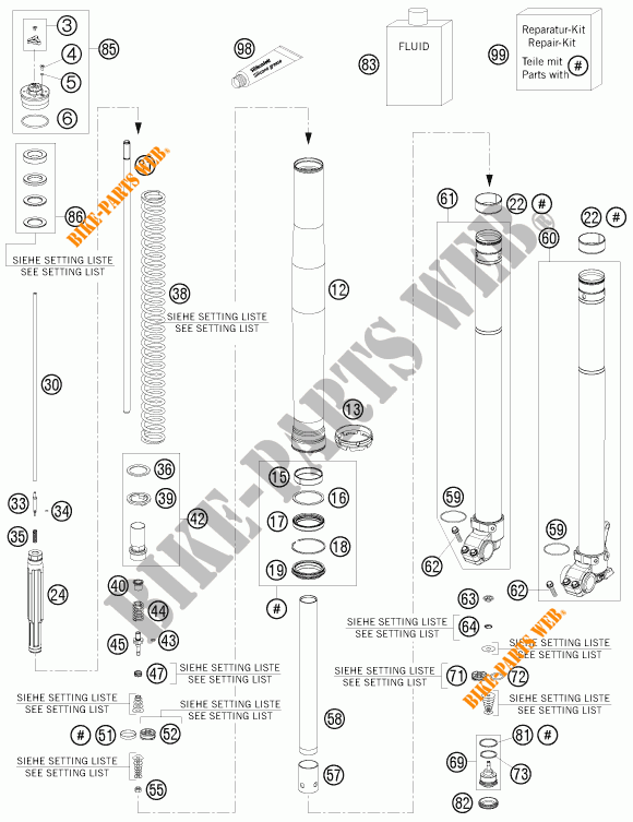 FORQUETA (PEÇAS) para KTM 350 EXC-F 2015