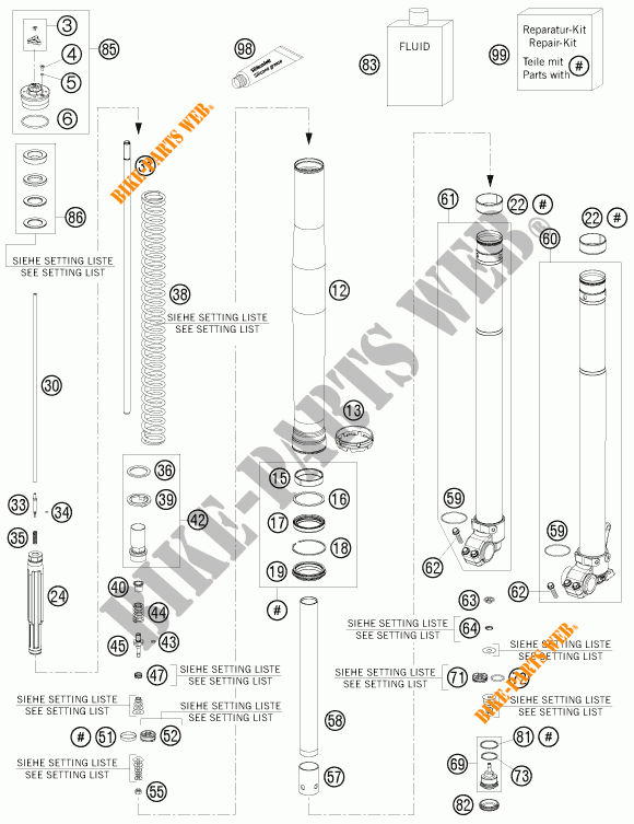 FORQUETA (PEÇAS) para KTM 350 EXC-F 2015