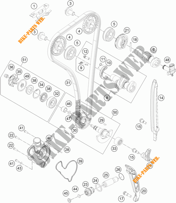 DISTRIBUIÇÃO para KTM 350 EXC-F 2014