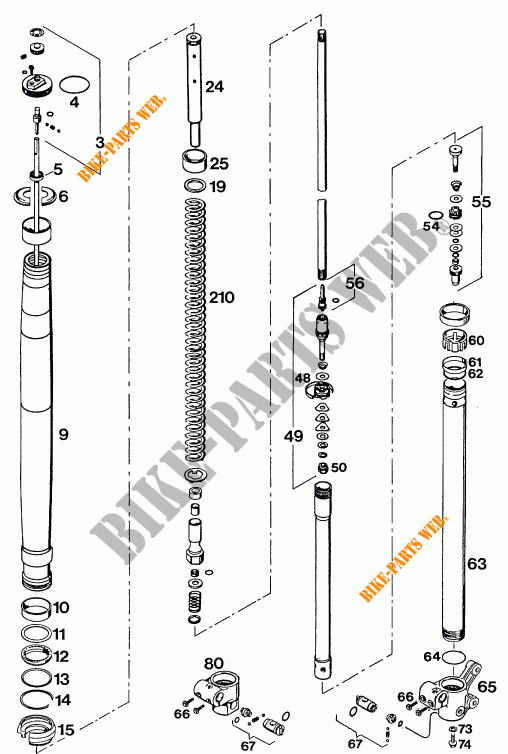 FORQUETA (PEÇAS) para KTM 350 E-XC 4T 1994