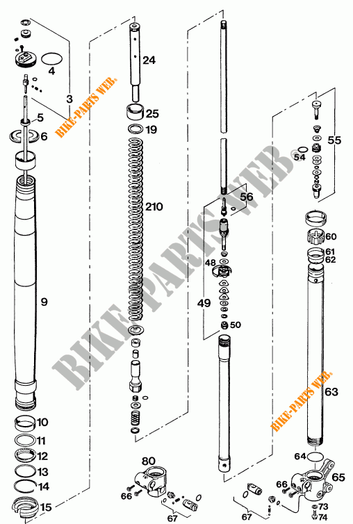 FORQUETA (PEÇAS) para KTM 350 EXC-F 20KW/SUP.COM 1994